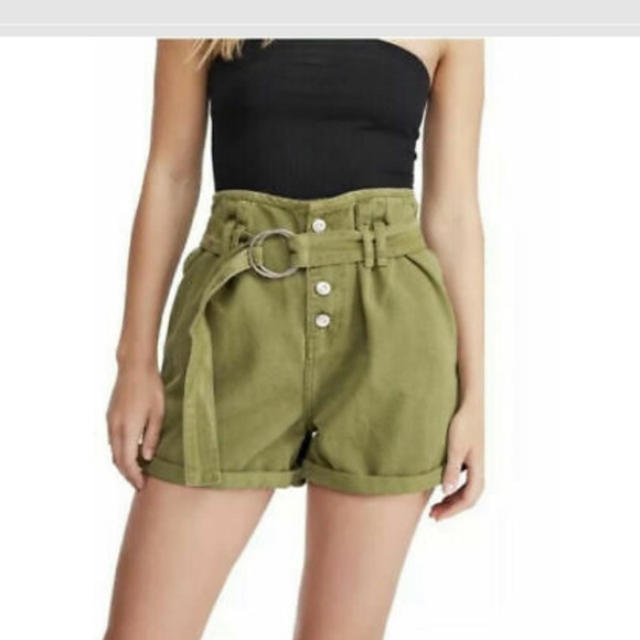 Free People Pants - FREE PEOPLE green Sage shorts